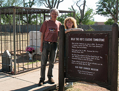 Frank & Patty at Billy the Kid's tombstone